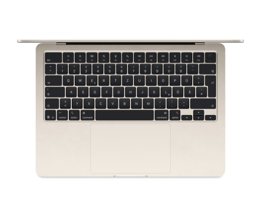 MacBook Air 13,6" M4 2025 Chip mit 10‑Core CPU, 10‑Core GPU und 16‑Core Neural Engine, Starlight 512 GB SSD