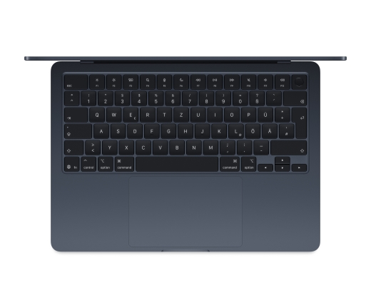 MacBook Air 13,6" M4 2025 Chip mit 10‑Core CPU, 10‑Core GPU und 16‑Core Neural Engine, Midnight, 256 GB SSD