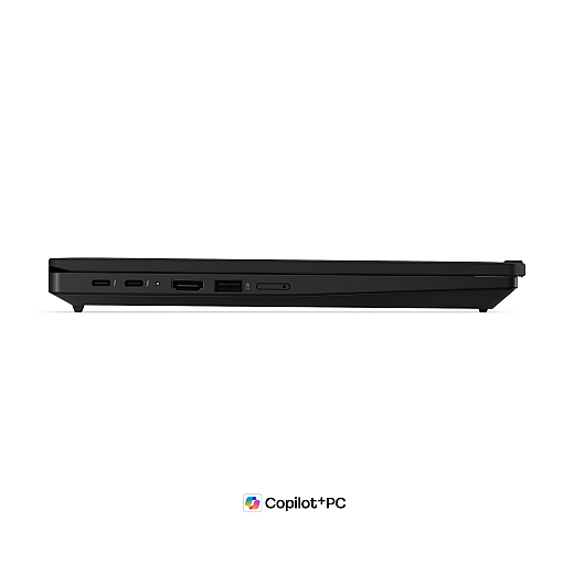 Rechte Seitenansicht des Lenovo ThinkPad T14 G7 Intel 21WN009XGE mit seitlichen Anschlüssen und flachem Gehäusedesign.